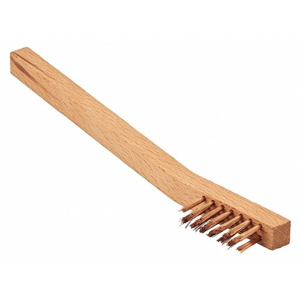 Brush, Welders Scratch, Wood Handle, Bronze, 6-1/4 in L Handle, 1-1/2 in L Brush, Hardwood
