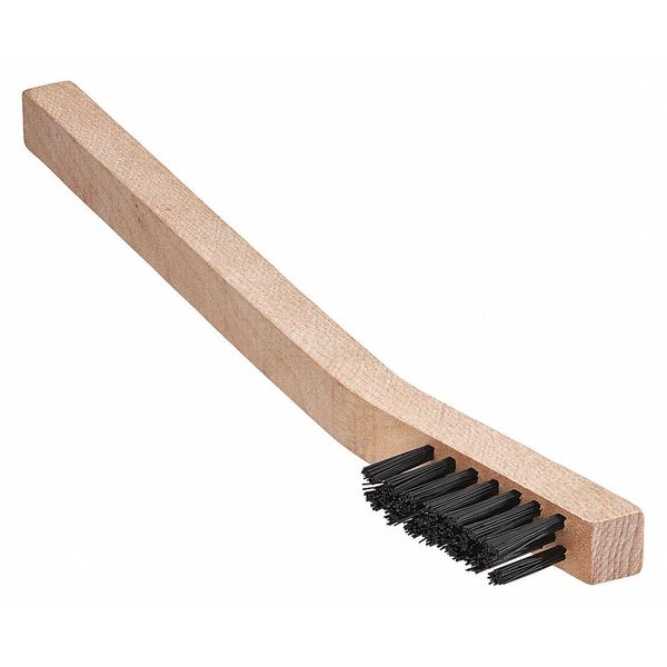 Brush, Welders Scratch, Wood Handle, Nylon, 6-1/4 in L Handle, 1-1/2 in L Brush, Hardwood