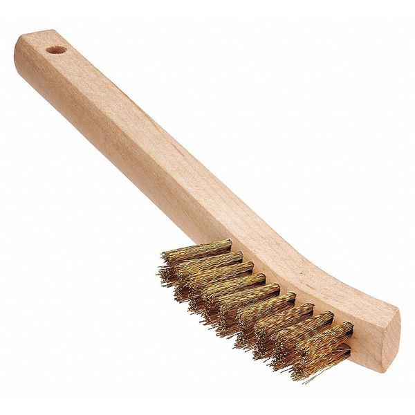 Brush, Brass Stove and Appliance, 5-3/4 in L Handle, 2-7/8 in L Brush, Hardwood
