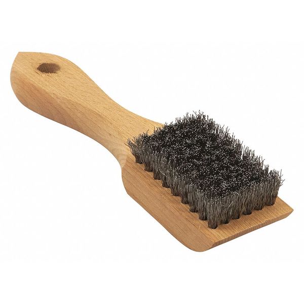 Brush, Alum., Small, Wood Handle, 4-1/4 in L Handle, 2-1/2 in L Brush, Hardwood