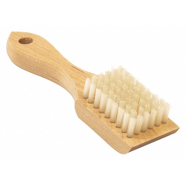 Brush, Nylon, Small, Wood Handle, 4-1/4 in L Handle, 2-1/2 in L Brush, Natural, Hardwood