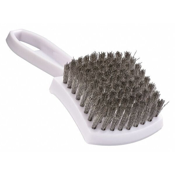 Brush, Large, Plastic Handle, SS, 5-7/8 in L Handle, 3 in L Brush, Plastic