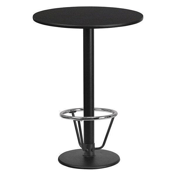 Round Table-RD Base, Laminate Blk, 24