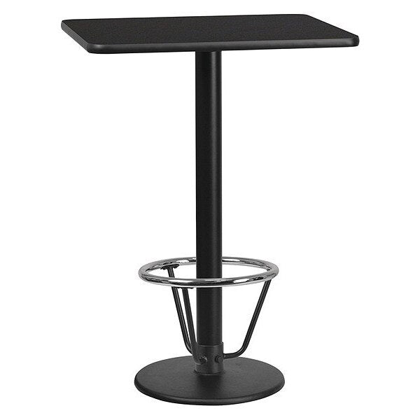 Rectangle Table-RD Base, Laminate Blk, 24