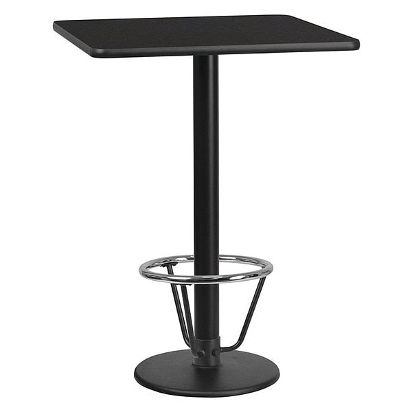 Square Table-RD Base, Laminate Blk, 30
