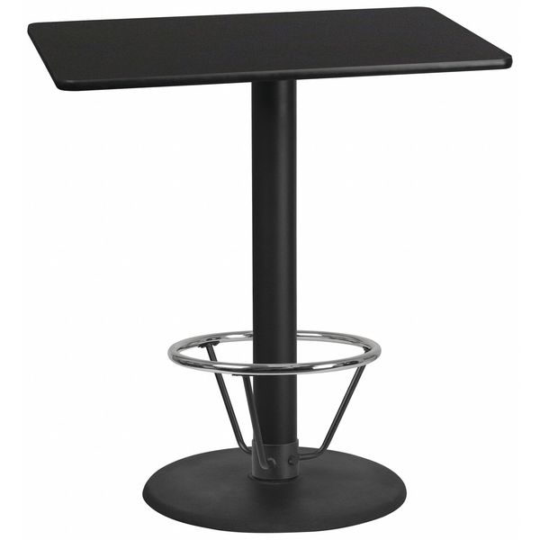 Rectangle Table-RD Base, Laminate Blk, 30