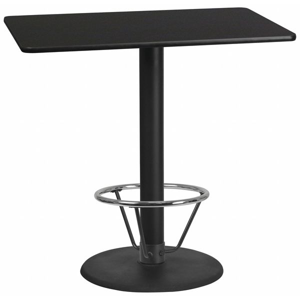 Rectangle Table-RD Base, Laminate Blk, 30