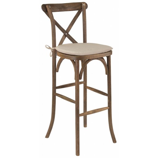 Barstool, Cushion, Antique, Cross Back