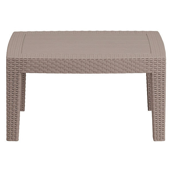 Rectangle Coffee Table, 27.75 W, 19.75 L, 15 H, Resin Top, Light Gray