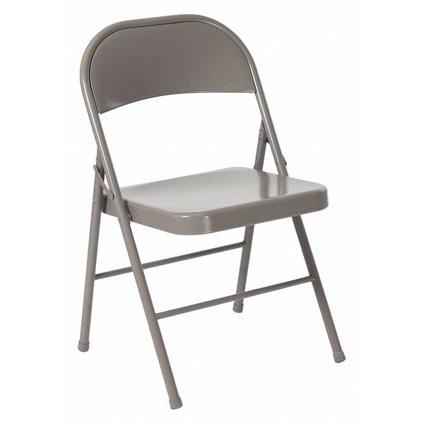 Folding Chair, Gray, Metal, Double Braced