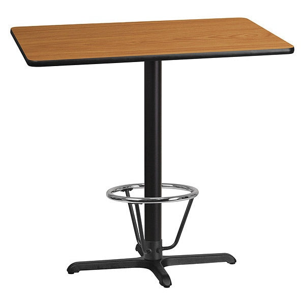 Rectangle Natural Laminate Table, X, Base, 30