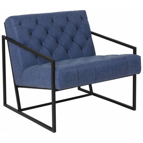 Retro Blue Lounge Chair, 29 W 31-3/4