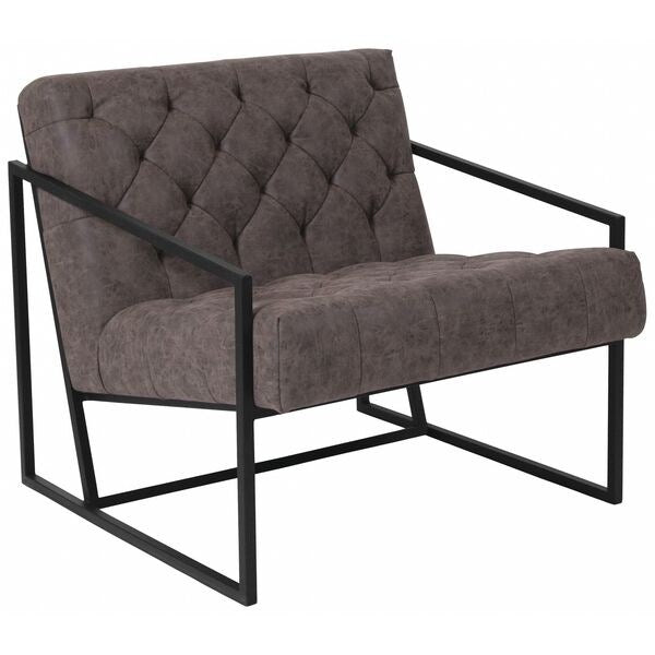 Retro Gray Lounge Chair, 29 W 31-3/4