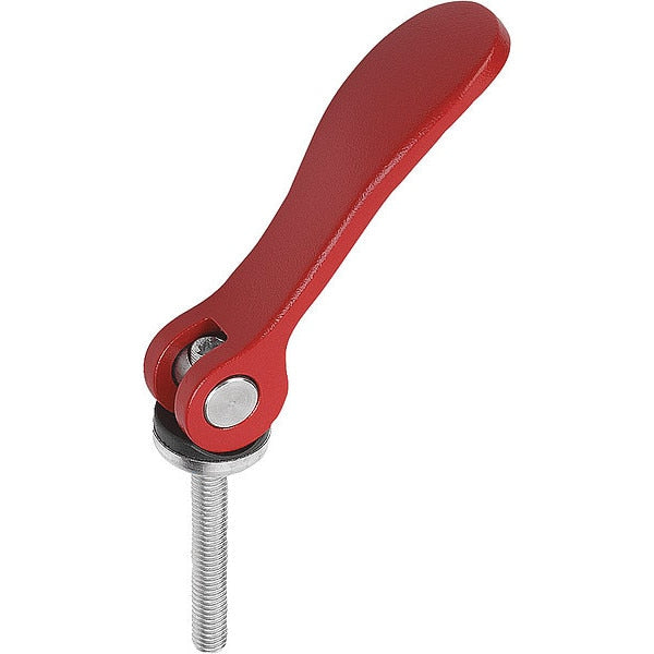 Cam Lever S1 1/4-20X50, A=70, 4, B=21, 5, Aluminum Red RAL 3003 Powder-Coated, Comp: Stainless Steel