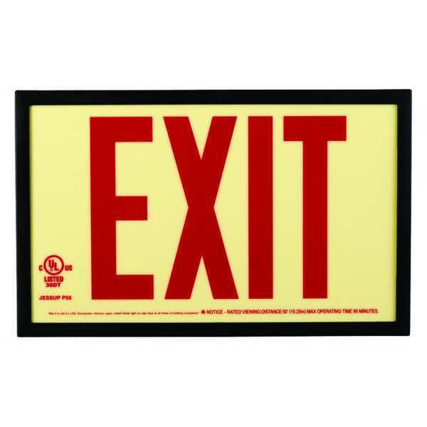Reflective Exit, P50, w/Frame, Red On PL
