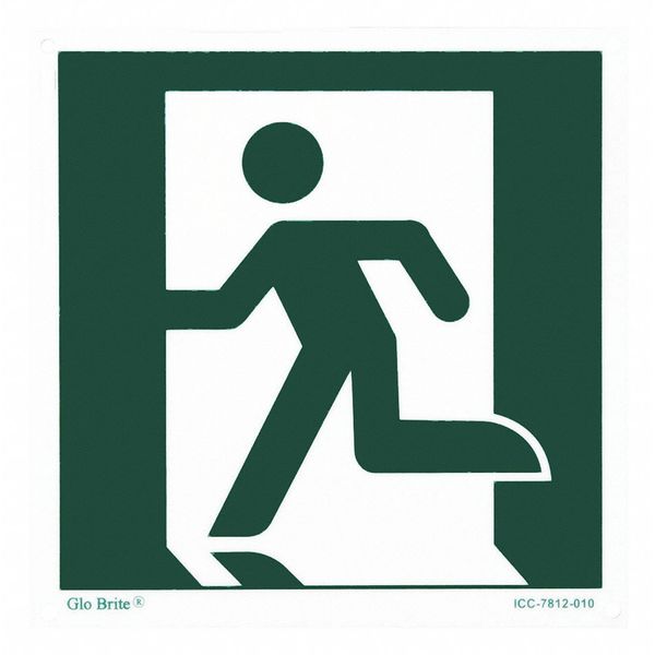 Running Man Left, Green Letters, 8