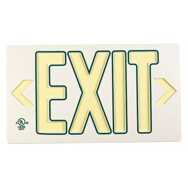 Exit, PF50, White w/Green Outline Double