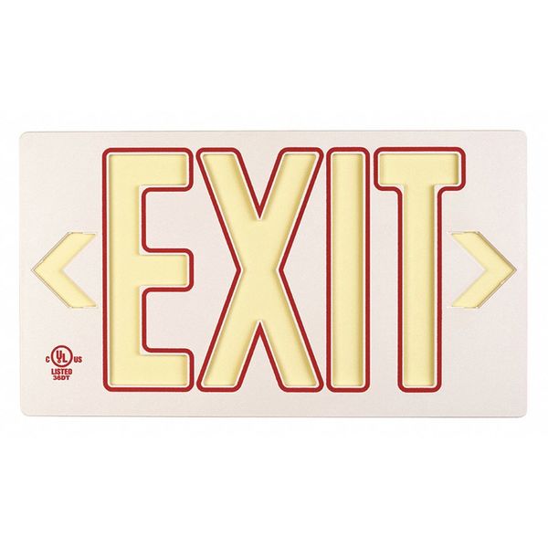 Exit Sign, 8 3/4 in x 15 3/8 in, Plastic