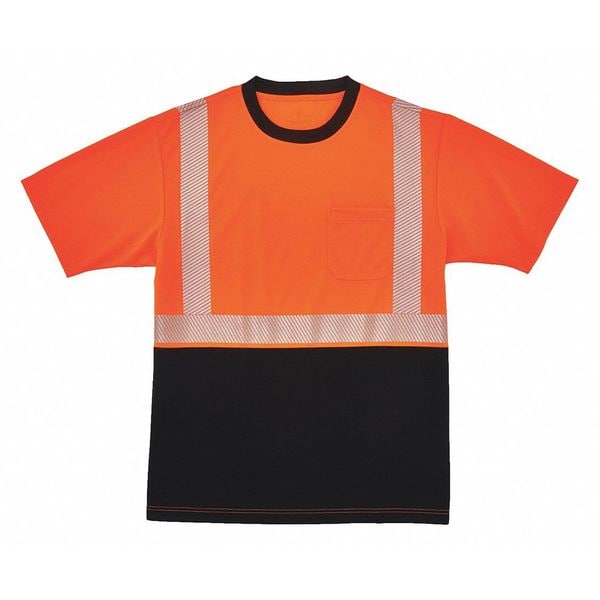 Black Front Perf. Safety T-Shirt, 4XL, Org