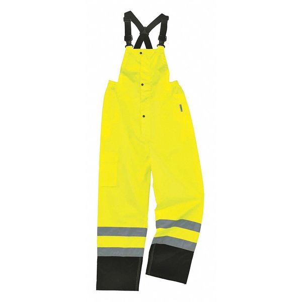 Black Bottom Rain Bibs, Lime, 5XL