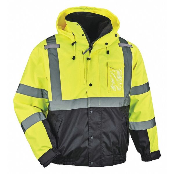 Hi Vis Bomber Jacket, 3-in-1, Lime, 4XL