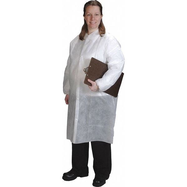 Critical CoverÂ® GenProÂ® Lab Coat, Disposable, Snap Close, XL, PK25