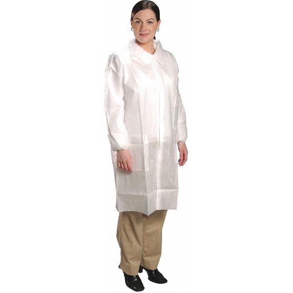Critical Cover Alphaguard Lab Coat, Disposable, 3 Pckts, L, PK30, Color: White