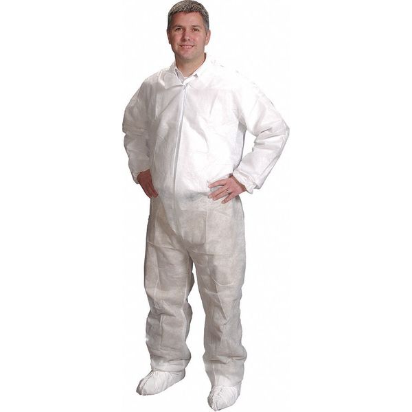 Coverall, Disposable, M, Package Quantity 25, M, 25 PK, White, GenPro