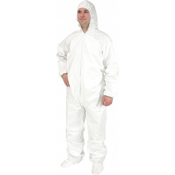 Coverall, Disposable, 4XL/5XL, Package Quantity 25, 4XL/5XL, 25 PK, White, NuTech