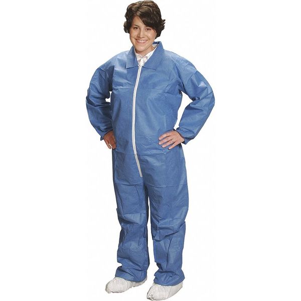 Coverall, Disposable/Back, XL, Package Quantity 25, XL, 25 PK, White, AlphaGuard