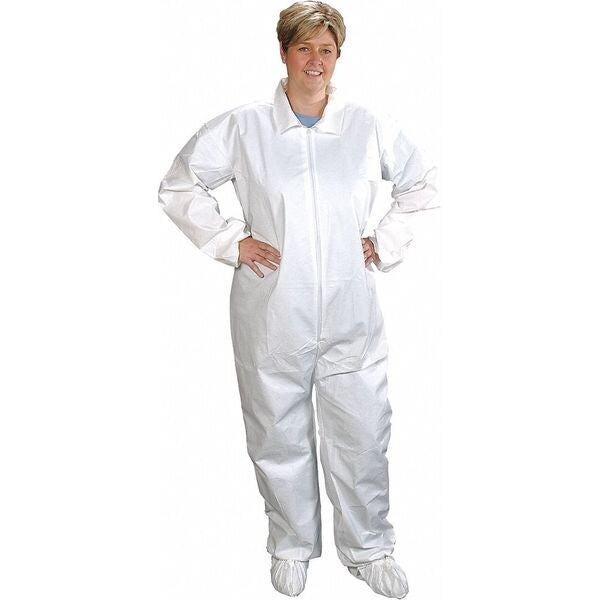 Coverall, Disposable, 3XL, Package Quantity 25, 3XL, 25 PK, White, ComforTech