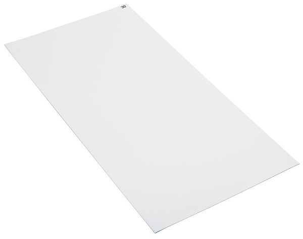 Tacky Floor Mat, 24 in Wide x 45 in Long, 2 mil Thickness, Polyethylene, White, Pack of 4