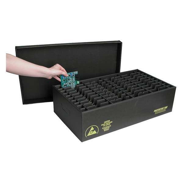 Stacking Container, Black, Cardboard, 40 3/4 in L, 2 1/2 in W, 2 1/4 in H