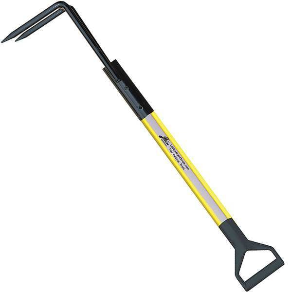Rubbish Hook, 6 ft. Dog Bone Pole, HiViz Yellow, D-Handle