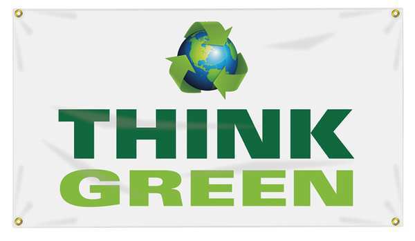 Banner, Think Green (Earth), 24 x 48 In.