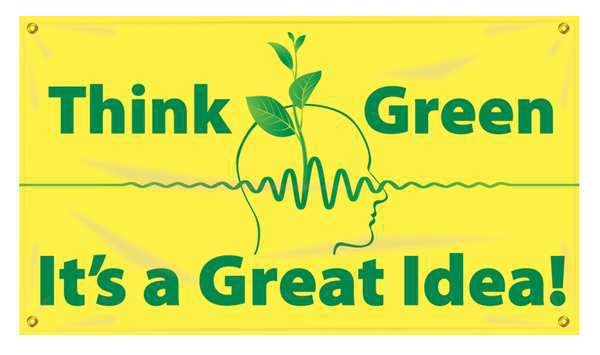 Banner, Think Green, 24 x 48 In.