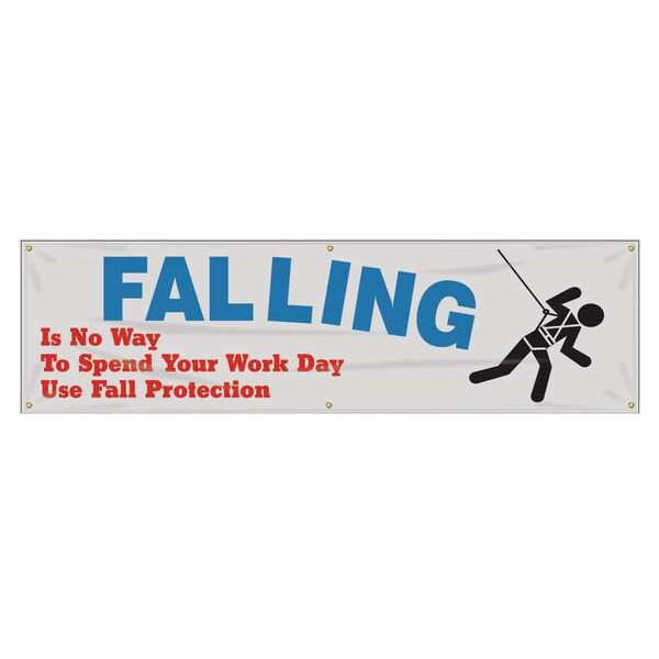 Banner, Falling Is No Way, 28 x 96 In.