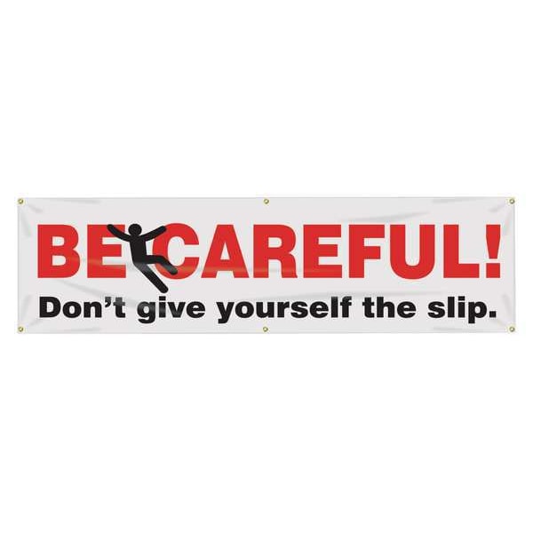 Banner, Be Careful Dont Slip, 28 x 96 In.