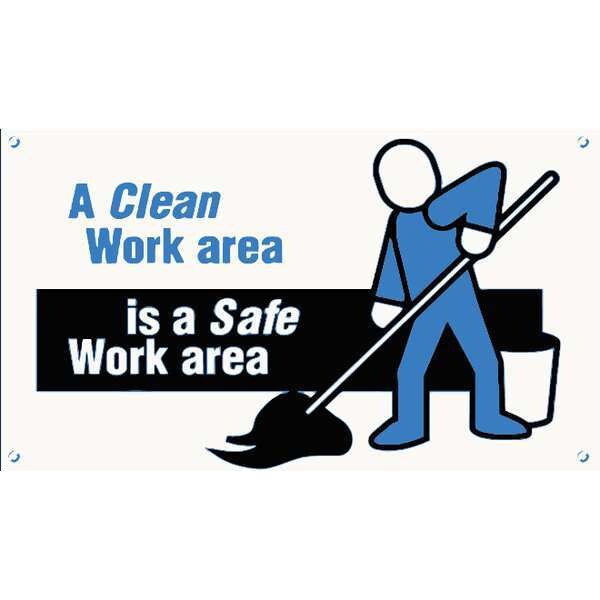 Banner, A Clean Work Area Is, 24 x 48 In.