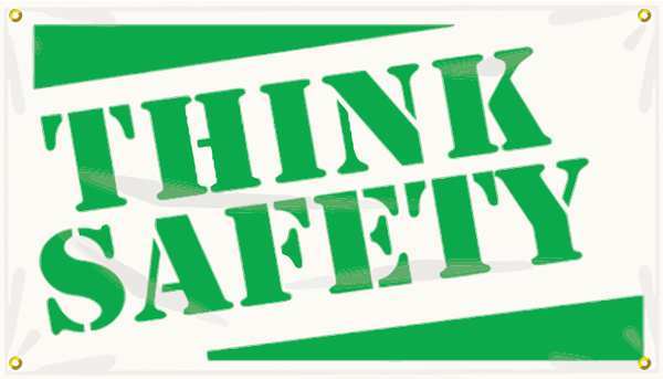 Banner, Think Safety, 24 x 48 In.