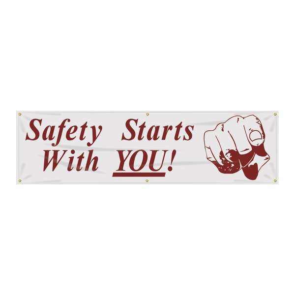 Banner, Safety Starts With You, 28 x 96 In