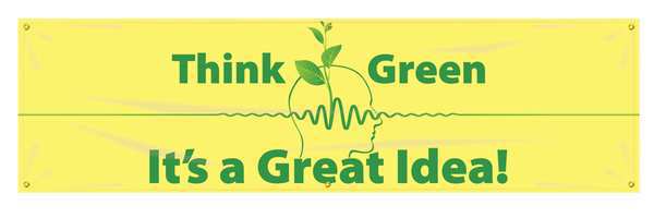Banner, Think Green, 28 x 96 In.