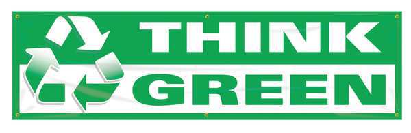 Banner, Think Green, 28 x 96 In.