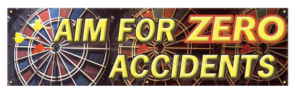 Banner, Aim For Zero, 28 x 96 In.