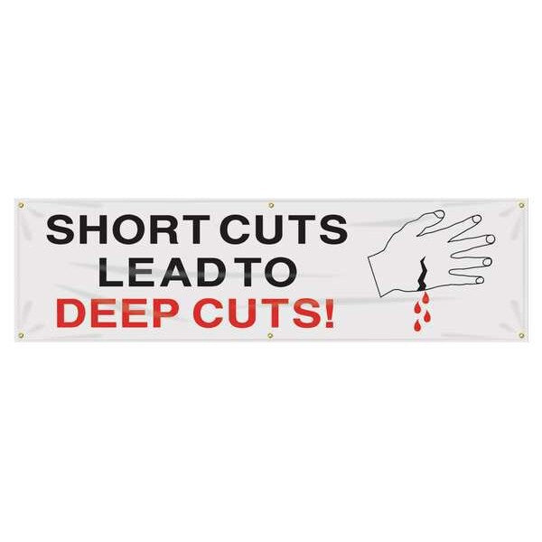 Banner, Short Cuts Lead, 28 x 96 In.