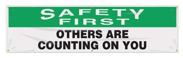 Banner, Safety First, 28 x 96 In.