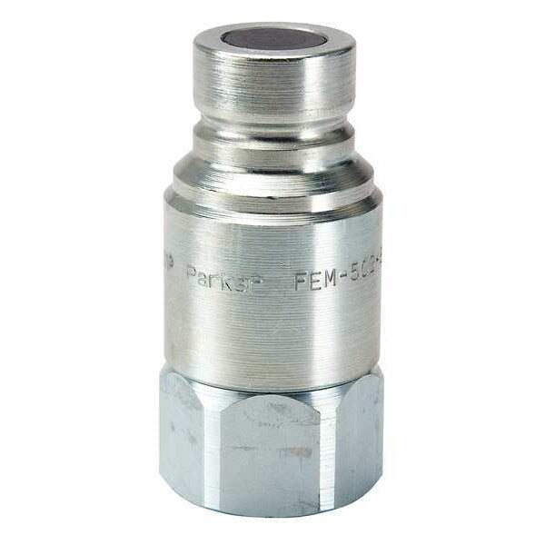 Hydraulic Quick Connect Hose Coupling, Steel Body, Push-to-Connect Lock, 1/4