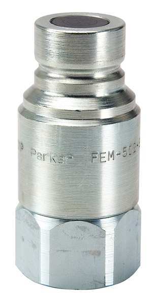 Hydraulic Quick Connect Hose Coupling, Steel Body, Push-to-Connect Lock, 1-1/16