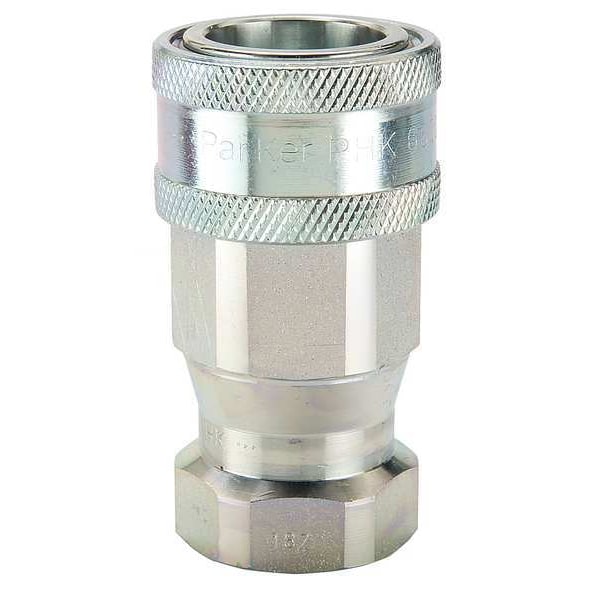 Hydraulic Quick Connect Hose Coupling, Steel Body, Sleeve Lock, 3/4