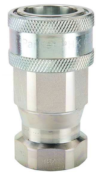 Hydraulic Quick Connect Hose Coupling, Steel Body, Sleeve Lock, 1/8